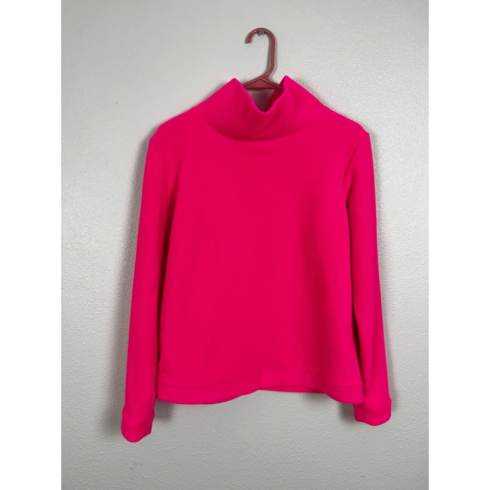 Dudley Stephens Fleece Pullover Womens Medium Pink Park Slope Turtleneck Vello